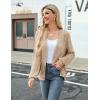 Zeagoo Women’s Lightweight Crochet Cropped Cardigan 2026 V Neck Long Sleeve Button up Bolero Shrug Sweater(Khaki)