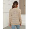 Zeagoo Women’s Lightweight Crochet Cropped Cardigan 2026 V Neck Long Sleeve Button up Bolero Shrug Sweater(Khaki)