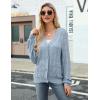 Zeagoo Women’s Lightweight Crochet Cropped Cardigan 2026 V Neck Long Sleeve Button up Bolero Shrug Sweater(Light Blue)