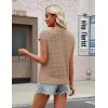 Zeagoo Womens Spring Summer Crochet Tops Cap Sleeve Sweater Vest Hollow Out Pullover Shirts Beach Vacation Clothes(A-khaki)