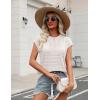 Zeagoo Womens Spring Summer Crochet Tops Cap Sleeve Sweater Vest Hollow Out Pullover Shirts Beach Vacation Clothes(A-white)