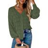 Zeagoo Women’s Lightweight Crochet Cropped Cardigan 2026 V Neck Long Sleeve Button up Bolero Shrug Sweater(Green)
