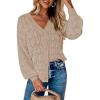 Zeagoo Women’s Lightweight Crochet Cropped Cardigan 2026 V Neck Long Sleeve Button up Bolero Shrug Sweater(Khaki)