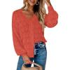 Zeagoo Women’s Lightweight Crochet Cropped Cardigan 2026 V Neck Long Sleeve Button up Bolero Shrug Sweater(Red)