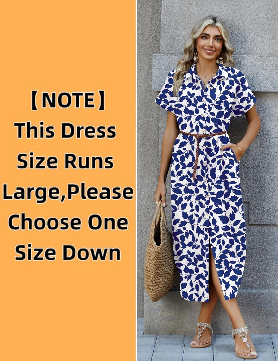 imageZeagoo Womens Dresses Casual Summer Short Sleeve Button Down Long Shirt Dresses Swimsuit Beach Cover Ups with PocketsBlue Floral
