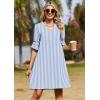 Zeagoo Summer Dresses for Women 2026 V Neck Ruffle Sleeve Casual Shift Dress Hawaiian Sundress Beach Vacation Clothes(A01-blue and White Stripes)