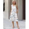Zeagoo Sundresses Dresses for Women 2026 Summer Sleeveless V Neck Casual Midi Tank Beach Vacation Dresses with Pockets(Bf290)