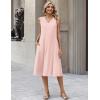 Zeagoo Sundresses Dresses for Women 2026 Summer Sleeveless V Neck Casual Midi Tank Beach Vacation Dresses with Pockets(Jh1)