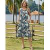 Zeagoo Women Beach Summer Midi Dress 2026 Sleeveless Casual Beachy Sundress Button Down Loose Tank Dresses with Pockets(Blue Leaves)