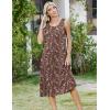 Zeagoo Women Beach Summer Midi Dress 2026 Sleeveless Casual Beachy Sundress Button Down Loose Tank Dresses with Pockets(Coffee)