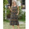 Zeagoo Women Beach Summer Midi Dress 2026 Sleeveless Casual Beachy Sundress Button Down Loose Tank Dresses with Pockets(Ethnic Blue)