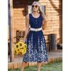 Zeagoo Women Beach Summer Midi Dress 2026 Sleeveless Casual Beachy Sundress Button Down Loose Tank Dresses with Pockets(Floral Blue)