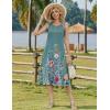 Zeagoo Women Beach Summer Midi Dress 2026 Sleeveless Casual Beachy Sundress Button Down Loose Tank Dresses with Pockets(Floral Gray Green)