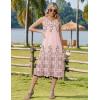 Zeagoo Women Beach Summer Midi Dress 2026 Sleeveless Casual Beachy Sundress Button Down Loose Tank Dresses with Pockets(Floral Pink)