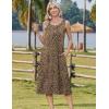 Zeagoo Women Beach Summer Midi Dress 2026 Sleeveless Casual Beachy Sundress Button Down Loose Tank Dresses with Pockets(Leopard Print)