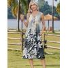 Zeagoo Women Beach Summer Midi Dress 2026 Sleeveless Casual Beachy Sundress Button Down Loose Tank Dresses with Pockets(Marble Flowers)