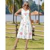 Zeagoo Women Beach Summer Midi Dress 2026 Sleeveless Casual Beachy Sundress Button Down Loose Tank Dresses with Pockets(Pink Flowers)