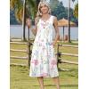 Zeagoo Women Beach Summer Midi Dress 2026 Sleeveless Casual Beachy Sundress Button Down Loose Tank Dresses with Pockets(Pink Flowers)