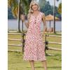 Zeagoo Women Beach Summer Midi Dress 2026 Sleeveless Casual Beachy Sundress Button Down Loose Tank Dresses with Pockets(Pink White)