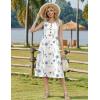 Zeagoo Women Beach Summer Midi Dress 2026 Sleeveless Casual Beachy Sundress Button Down Loose Tank Dresses with Pockets(White Blue)