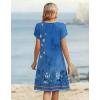 Zeagoo Women’s Casual Dresses with Pockets Summer Floral V-Neck A-Line Tshirt Dress Short Sleeve Mini Dress Beach Sundress(A03-blue Floral)