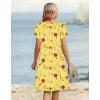 Zeagoo Women’s Casual Dresses with Pockets Summer Floral V-Neck A-Line Tshirt Dress Short Sleeve Mini Dress Beach Sundress(Yellow Floral)