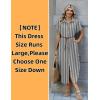 Zeagoo Womens Dresses Casual Summer Short Sleeve Button Down Long Shirt Dresses Swimsuit Beach Cover Ups with Pockets(01-black Stripe)