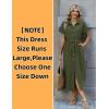 Zeagoo Womens Dresses Casual Summer Short Sleeve Button Down Long Shirt Dresses Swimsuit Beach Cover Ups with Pockets(Army Green)