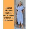 Zeagoo Womens Dresses Casual Summer Short Sleeve Button Down Long Shirt Dresses Swimsuit Beach Cover Ups with Pockets(Light Blue)