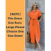 Zeagoo Womens Dresses Casual Summer Short Sleeve Button Down Long Shirt Dresses Swimsuit Beach Cover Ups with Pockets(Orange)