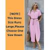 Zeagoo Womens Dresses Casual Summer Short Sleeve Button Down Long Shirt Dresses Swimsuit Beach Cover Ups with Pockets(Pink Stripe)