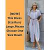 Zeagoo Womens Dresses Casual Summer Short Sleeve Button Down Long Shirt Dresses Swimsuit Beach Cover Ups with Pockets(Pink&blue)