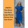 Zeagoo Womens Dresses Casual Summer Short Sleeve Button Down Long Shirt Dresses Swimsuit Beach Cover Ups with Pockets(Royal Blue)