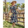 Zeagoo Womens Summer Dresses 2026 Casual Midi Dress Flowy Sundress Ruffle Short Sleeve Tiered Dresses A Line Boho Dress(Boho Printed)