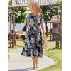 Zeagoo Womens Summer Dresses 2026 Casual Midi Dress Flowy Sundress Ruffle Short Sleeve Tiered Dresses A Line Boho Dress(Boho Printed)