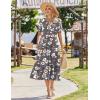 Zeagoo Womens Summer Dresses 2026 Casual Midi Dress Flowy Sundress Ruffle Short Sleeve Tiered Dresses A Line Boho Dress(Grey Flower)