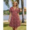 Zeagoo Womens Summer Dresses Wrap V Neck Dress Floral A-Line Ruffle Sleeve Casual Sundress with Pockets 2026(01-red Floral 1)