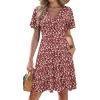 Zeagoo Womens Summer Dresses Wrap V Neck Dress Floral A-Line Ruffle Sleeve Casual Sundress with Pockets 2026(01-red Floral 1)