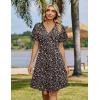 Zeagoo Womens Summer Dresses Wrap V Neck Dress Floral A-Line Ruffle Sleeve Casual Sundress with Pockets 2026(Black Floral)