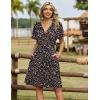 Zeagoo Womens Summer Dresses Wrap V Neck Dress Floral A-Line Ruffle Sleeve Casual Sundress with Pockets 2026(Black Floral)