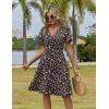 Zeagoo Womens Summer Dresses Wrap V Neck Dress Floral A-Line Ruffle Sleeve Casual Sundress with Pockets 2026(Black Floral)