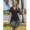 Zeagoo Womens Summer Dresses Wrap V Neck Dress Floral A-Line Ruffle Sleeve Casual Sundress with Pockets 2026(Black Polka Dots)
