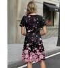 Zeagoo Womens Summer Dresses Wrap V Neck Dress Floral A-Line Ruffle Sleeve Casual Sundress with Pockets 2026(Black-pink)