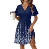 Zeagoo Womens Summer Dresses Wrap V Neck Dress Floral A-Line Ruffle Sleeve Casual Sundress with Pockets 2026(Blue Floral 1)