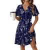 Zeagoo Womens Summer Dresses Wrap V Neck Dress Floral A-Line Ruffle Sleeve Casual Sundress with Pockets 2026(Blue Floral 2)