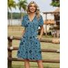 Zeagoo Womens Summer Dresses Wrap V Neck Dress Floral A-Line Ruffle Sleeve Casual Sundress with Pockets 2026(Green Floral)