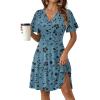 Zeagoo Womens Summer Dresses Wrap V Neck Dress Floral A-Line Ruffle Sleeve Casual Sundress with Pockets 2026(Green Floral)