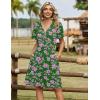 Zeagoo Womens Summer Dresses Wrap V Neck Dress Floral A-Line Ruffle Sleeve Casual Sundress with Pockets 2026(Green-pink)