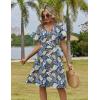 Zeagoo Womens Summer Dresses Wrap V Neck Dress Floral A-Line Ruffle Sleeve Casual Sundress with Pockets 2026(Leaf Floral)