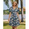 Zeagoo Womens Summer Dresses Wrap V Neck Dress Floral A-Line Ruffle Sleeve Casual Sundress with Pockets 2026(Leaf Floral)